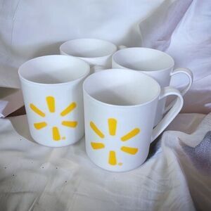 Mugs Lot‎ of 4 Walmart Plastic Coffee Tea Travel Mugs Cup Cups White Unisex Hot